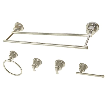 Kingston Brass BAH821318478PN Concord 5-Piece Bathroom Accessory Set, Polished Nickel BAH821318478PN